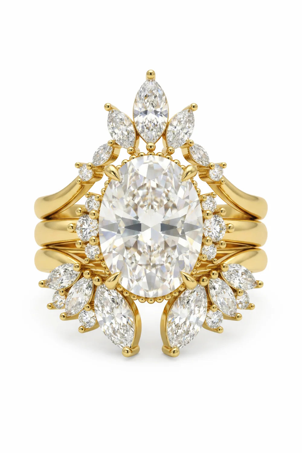The Phoenix Stack Ring • Marquise Wing & Oval Solitaire