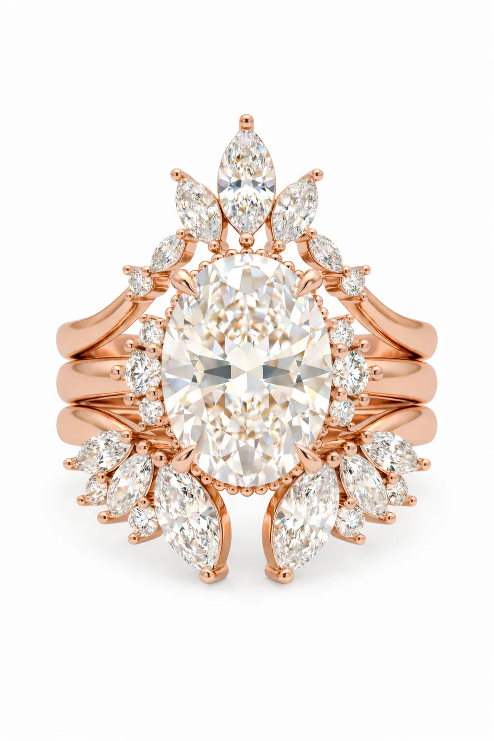 The Phoenix Stack Ring • Marquise Wing & Oval Solitaire