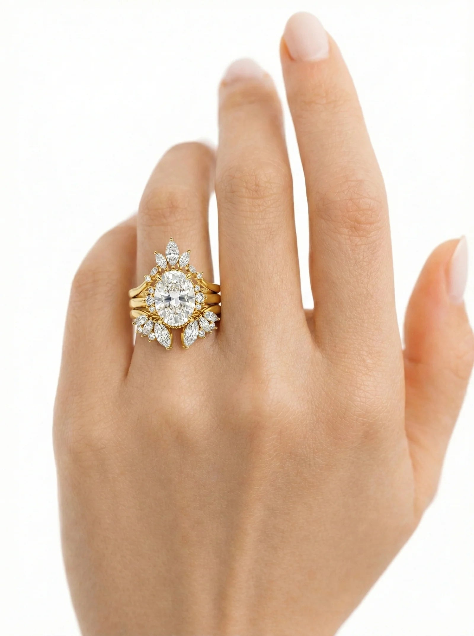 The Phoenix Stack Ring • Marquise Wing & Oval Solitaire