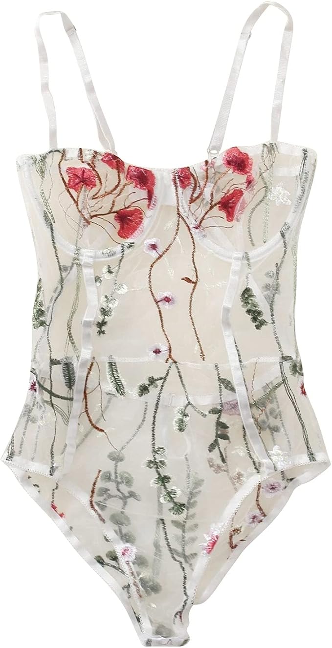 WHITE EMBROIDERY BODYSUIT