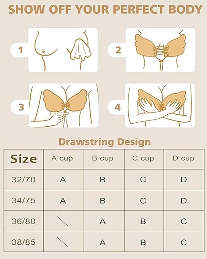 STICKY STRAPLESS ADHESIVE BACKLESS BRA