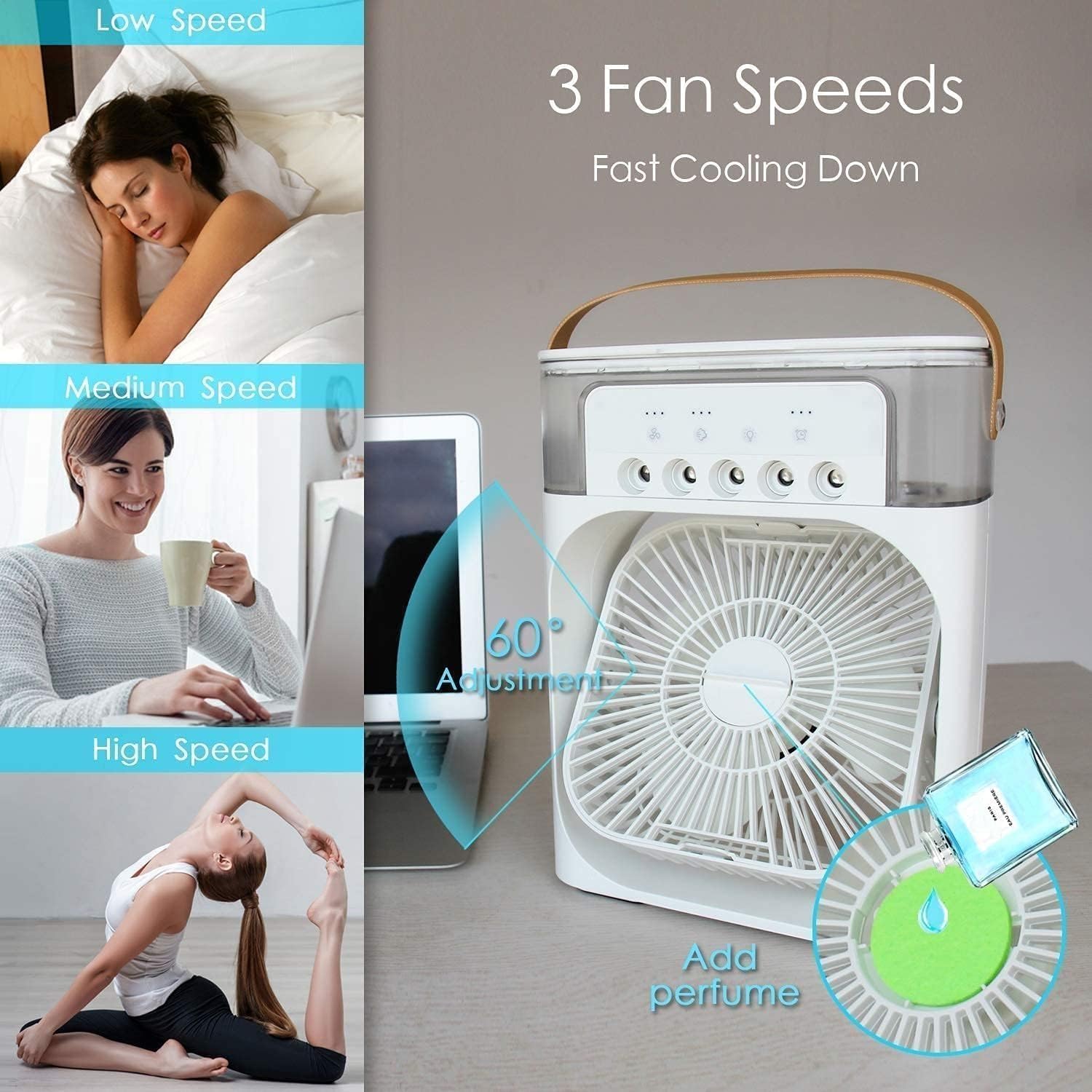 Portable Air Cooler Fan with Water Tank