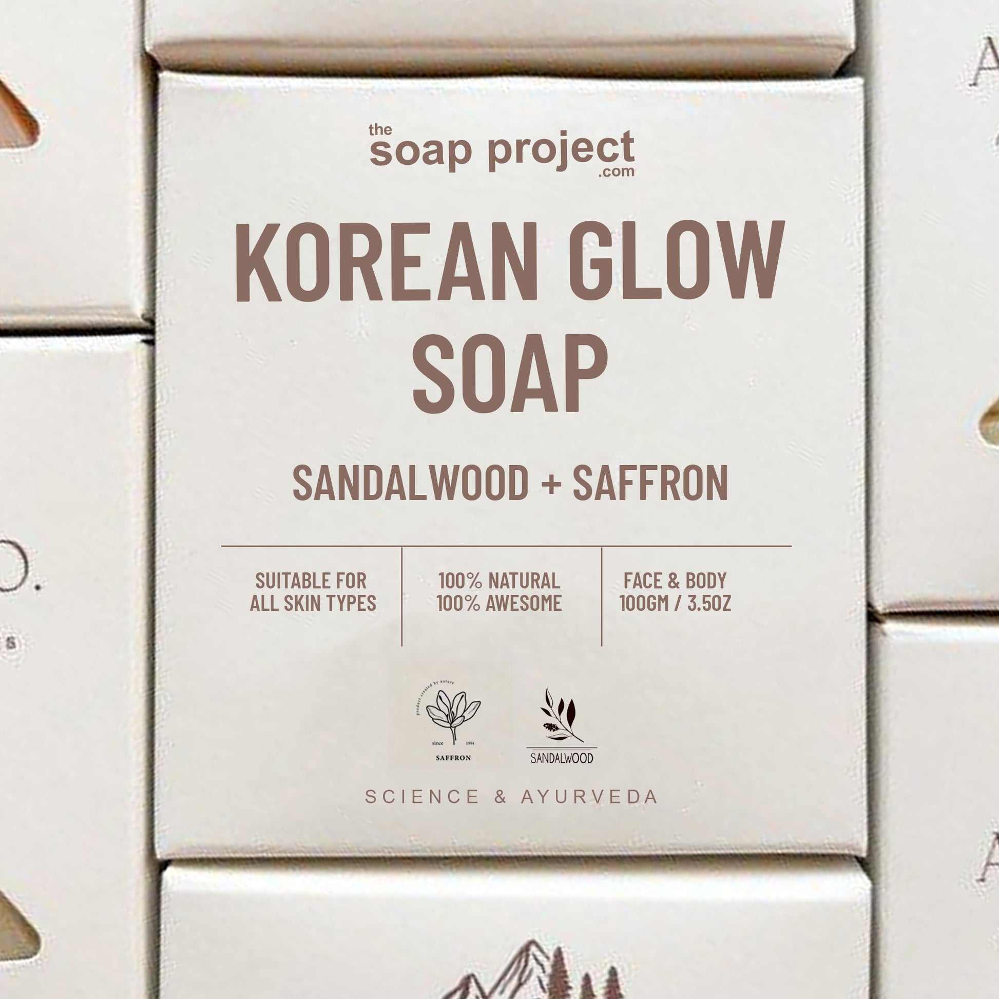 KOREAN GLOW SOAP - SANDALWOOD & SAFFRON (DE-TAN SOAP)