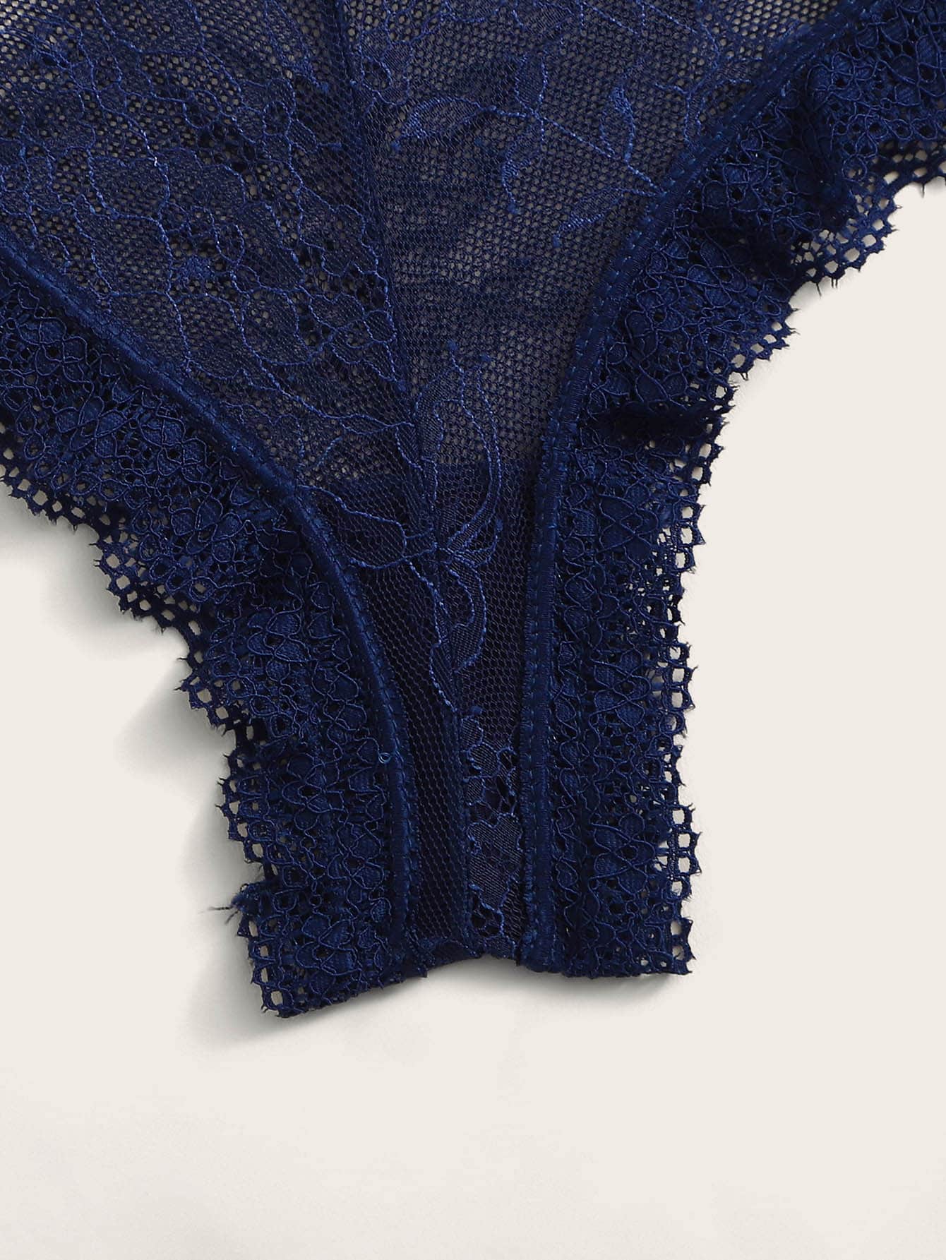 NAVY BLUE EYELASH LACE LINGERIE SET