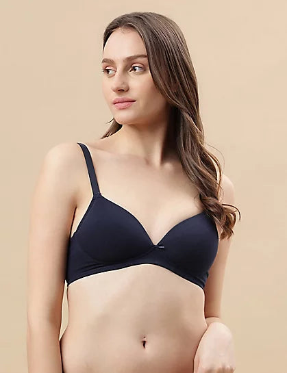 COTTON MIX PADDED BRA (NAVY BLUE)