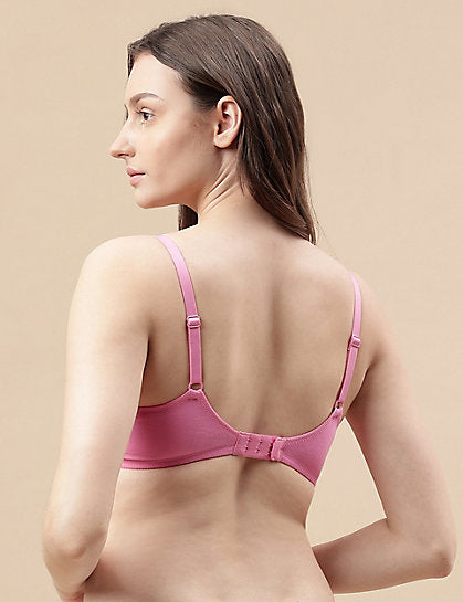 COTTON MIX PADDED BRA (PINK)