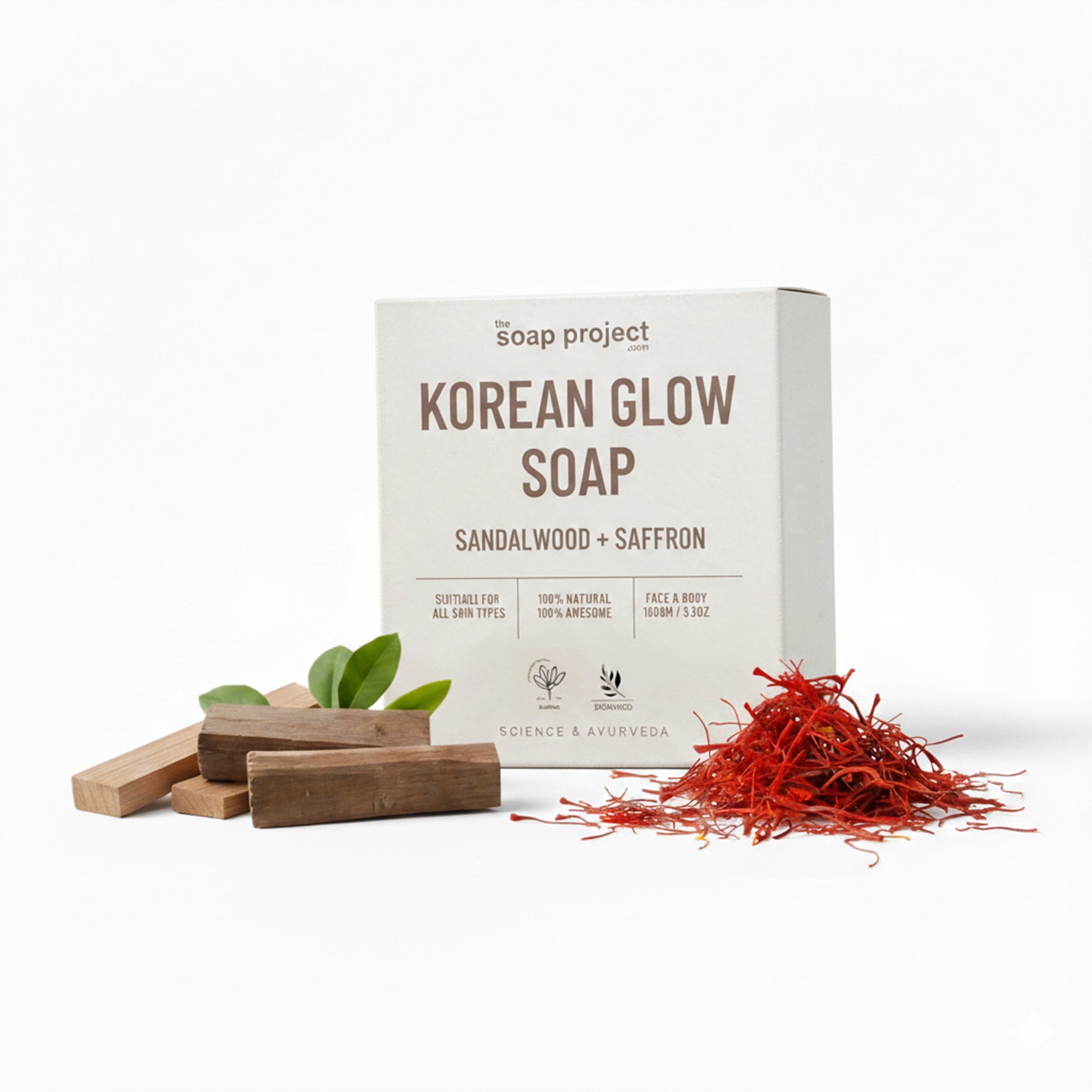 KOREAN GLOW SOAP - SANDALWOOD & SAFFRON (DE-TAN SOAP)