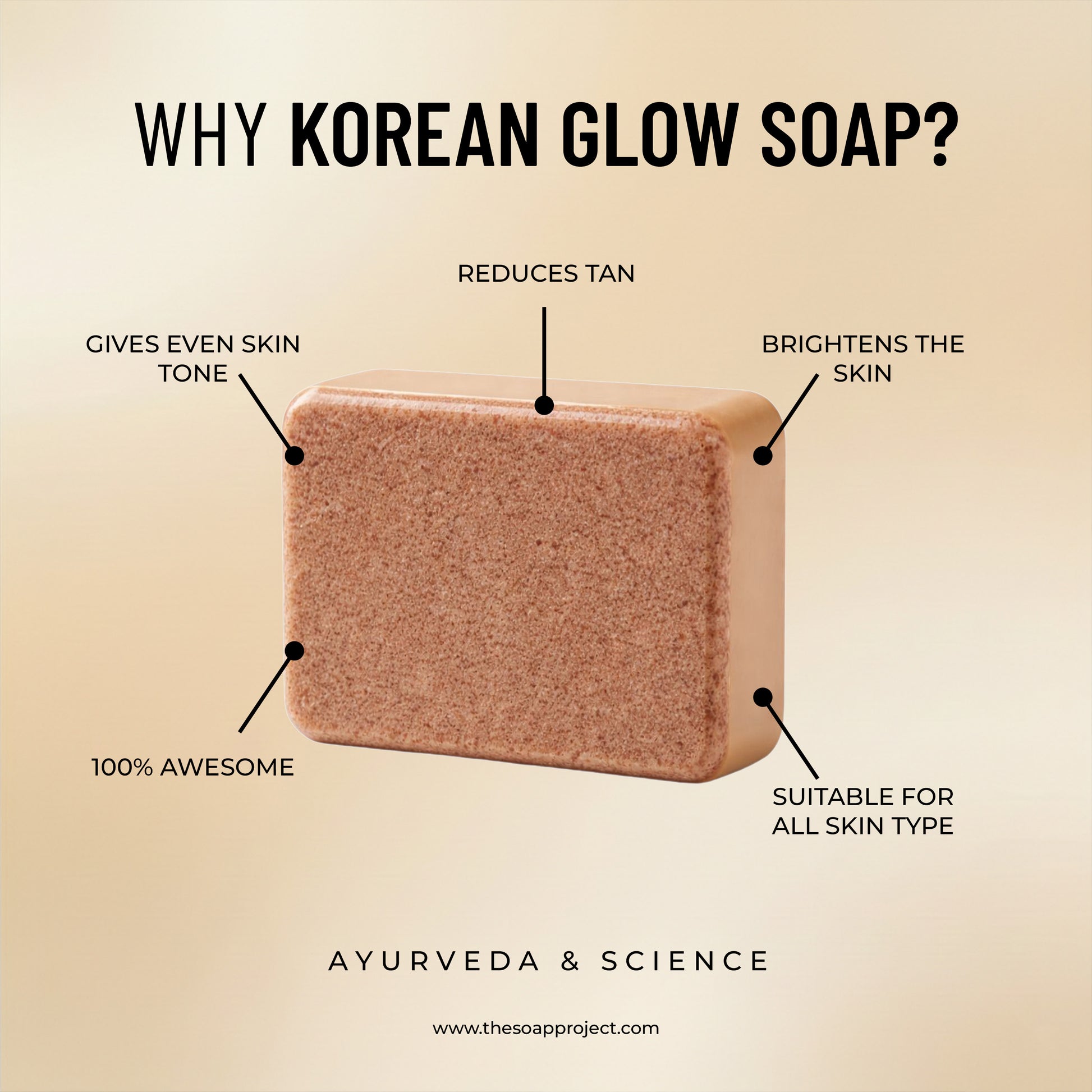 KOREAN GLOW SOAP - SANDALWOOD & SAFFRON (DE-TAN SOAP)