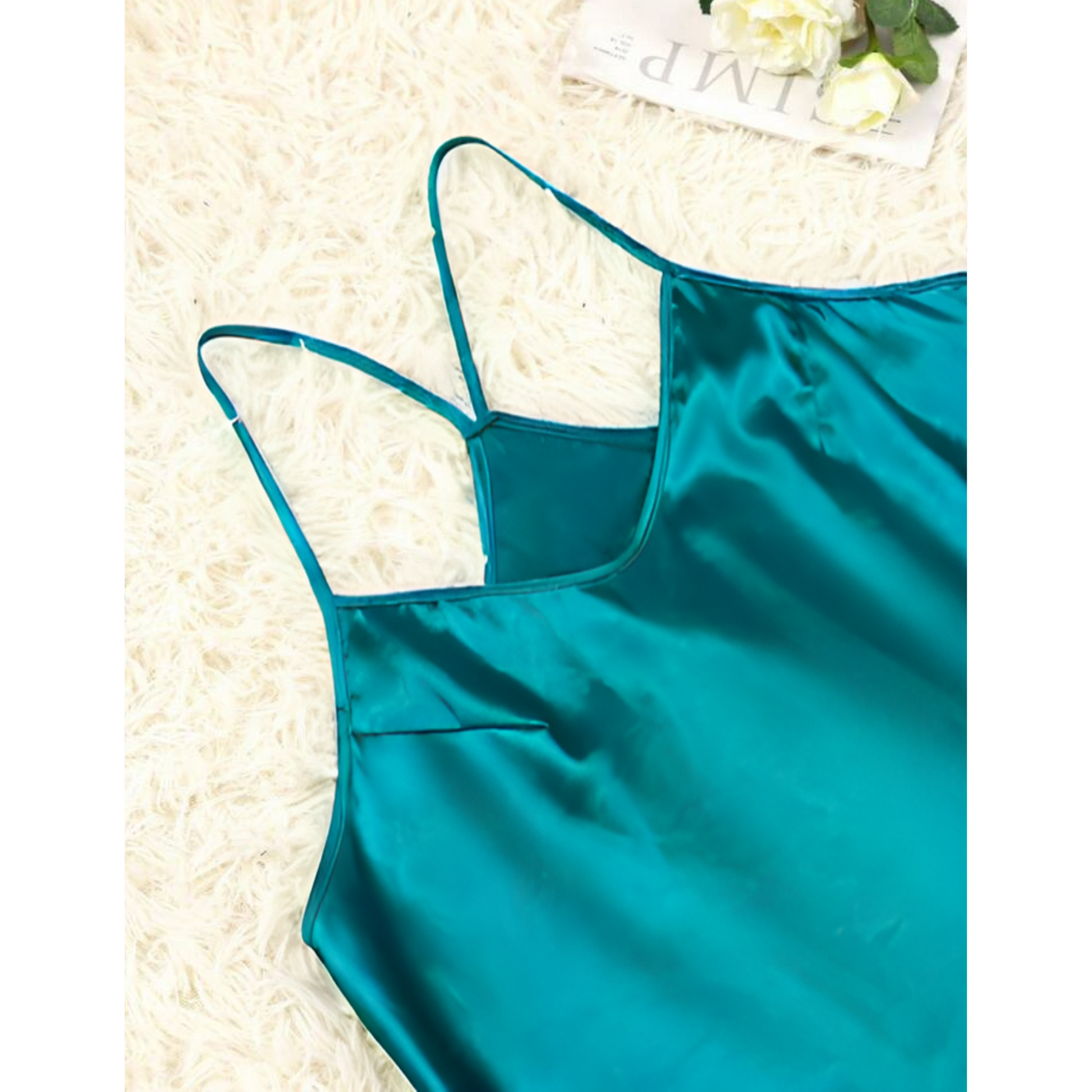 SATIN SOLID CAMI SHORTS NIGHT SUIT